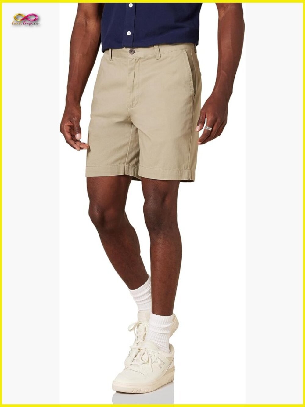 Men's Slim-Fit 7" Chino Shorts Cotton Twill Flat Front Casual Summer Classic